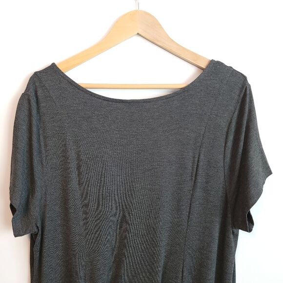 Torrid Jersey Fluted Dress Charcoal Gray NWT - Picture 6 of 10